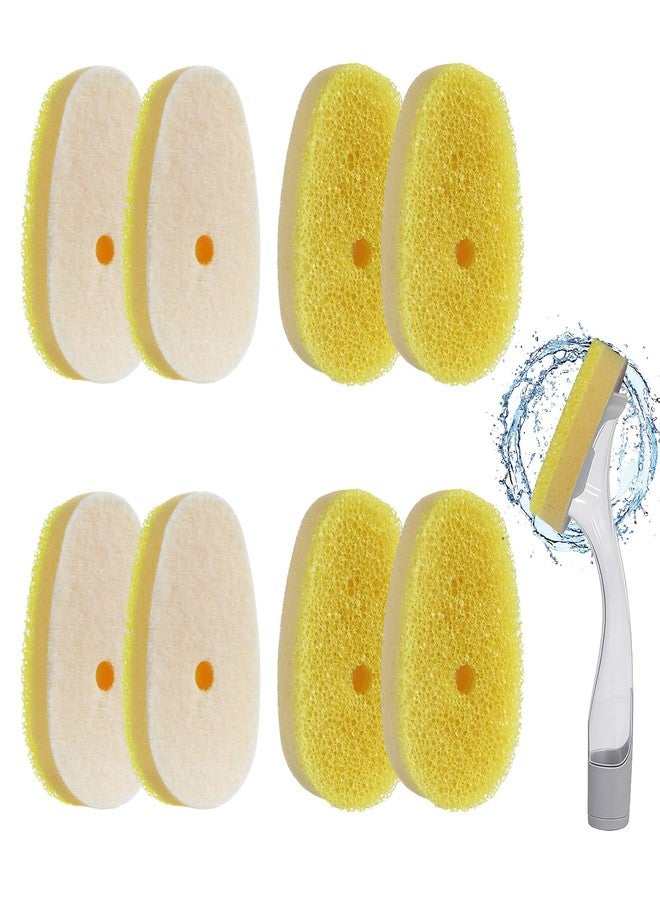 Stitokg (8 Pcs) Dish Wand Sponge Refills – Compatible with Scrub Daddy Dish Wand, Non-Scratch Replacement Heads for Kitchen Cleaning, Yellow (Sponge Heads Only) - Image 1